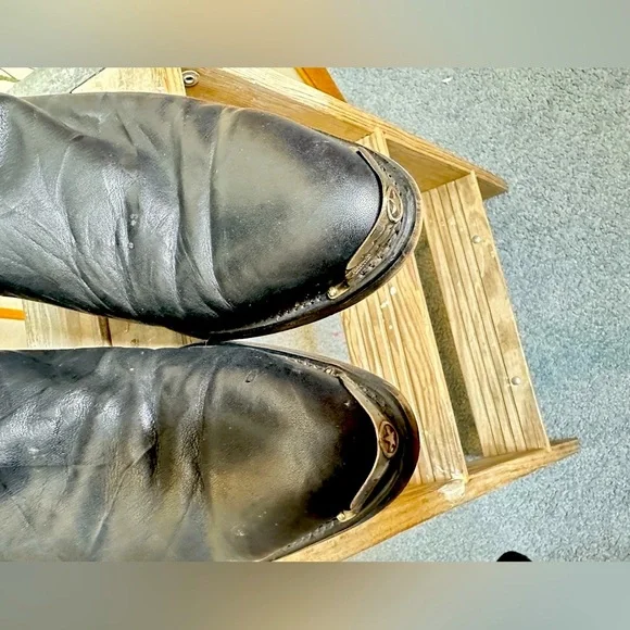 Black Code West leather cowboy boots for men. - Picture 10 of 12